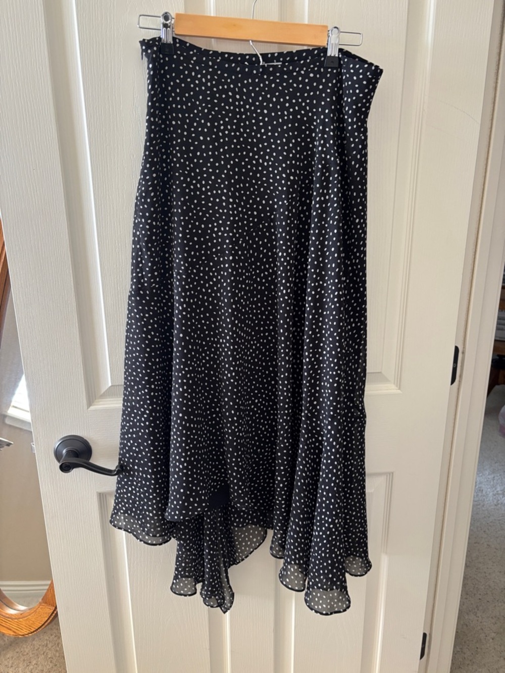 Cabi Black Polka Dot Midi Skirt